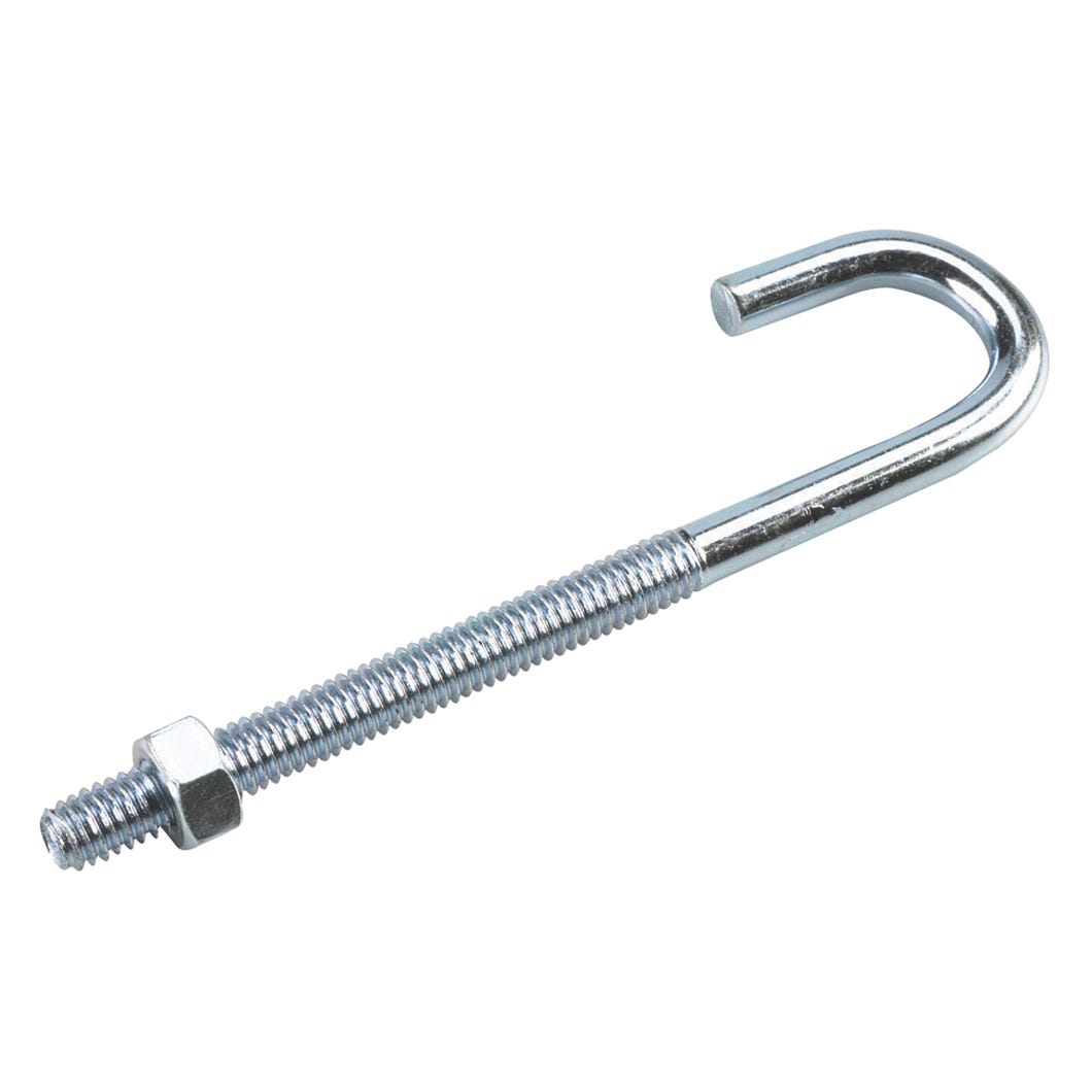 J-Bolt with Nuts, 5/16-in. X 5-in., Metal