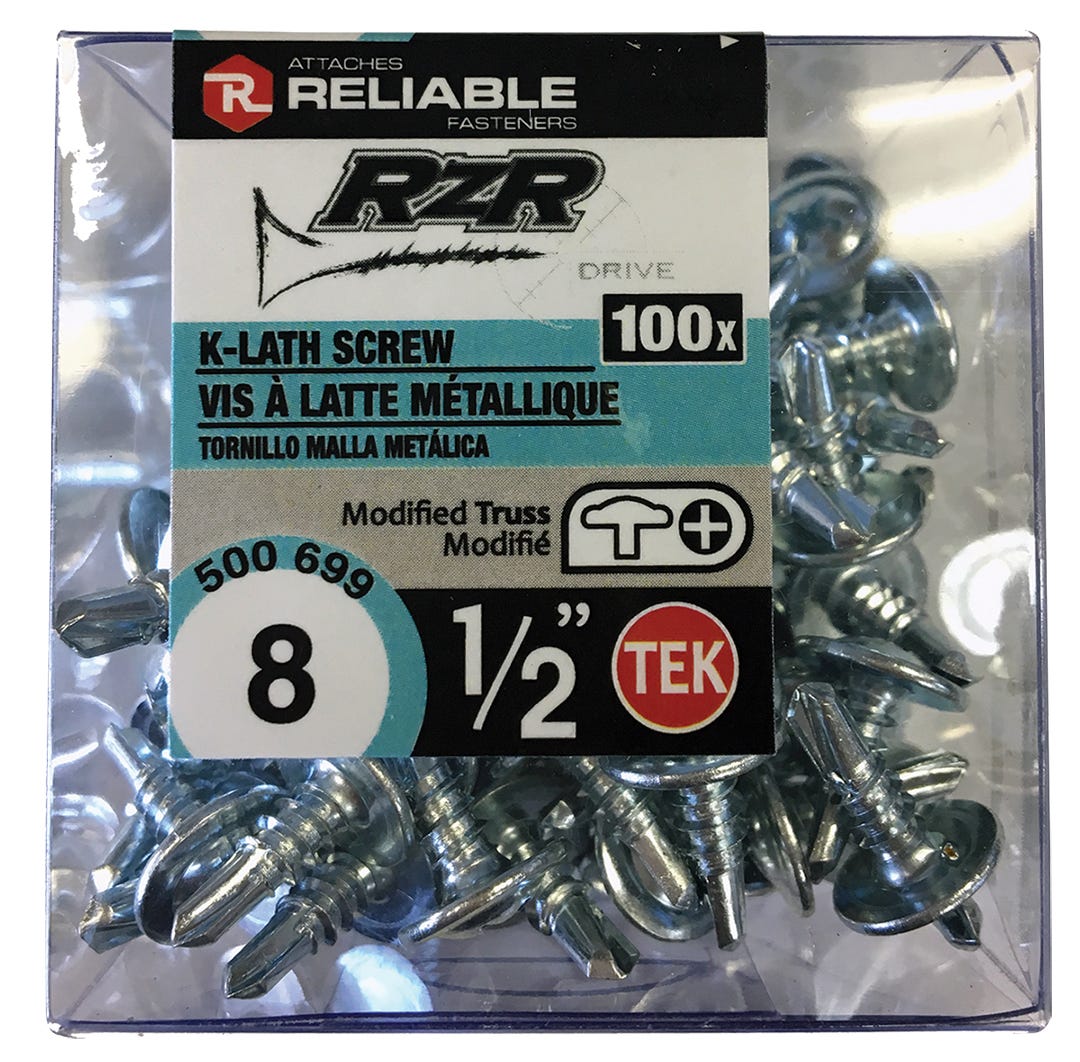 K-Lath Screw Tek, #8 X 1/2-in., 100/Box