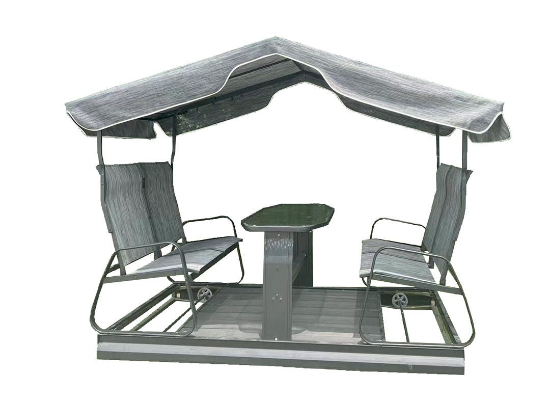 KATARINA Outdoor Swing, 4 Seaters, Grey and black