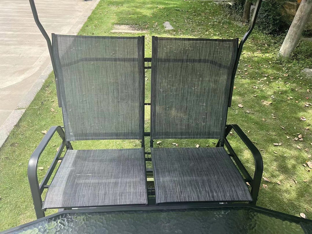 KATARINA Outdoor Swing, 4 Seaters, Grey and black