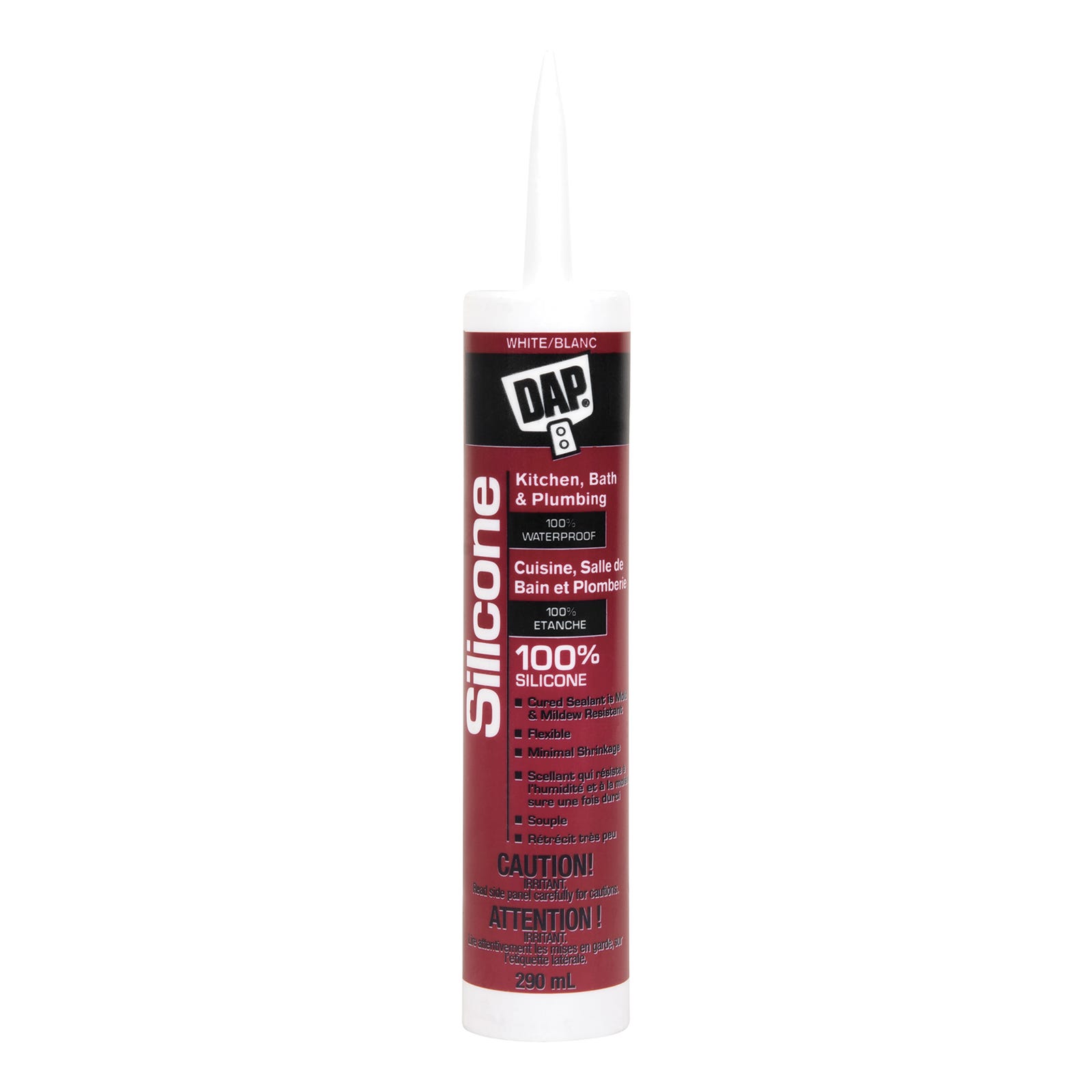 Sealant 100% Silicone Kitchen/Bath, White, 300 ml