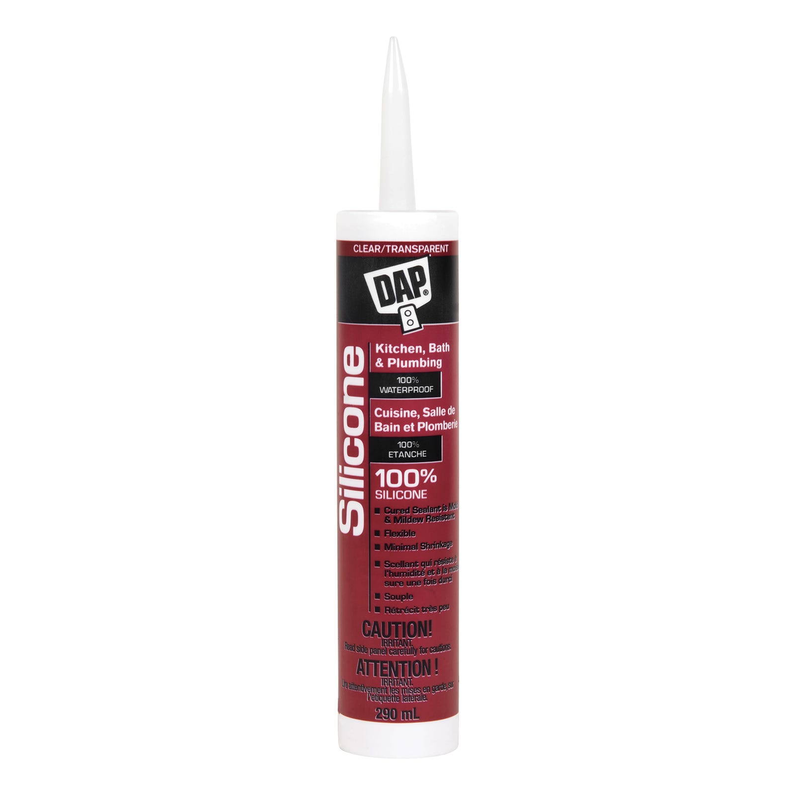 Sealant 100% Silicone Kitchen/Bath, Clear, 300 ml
