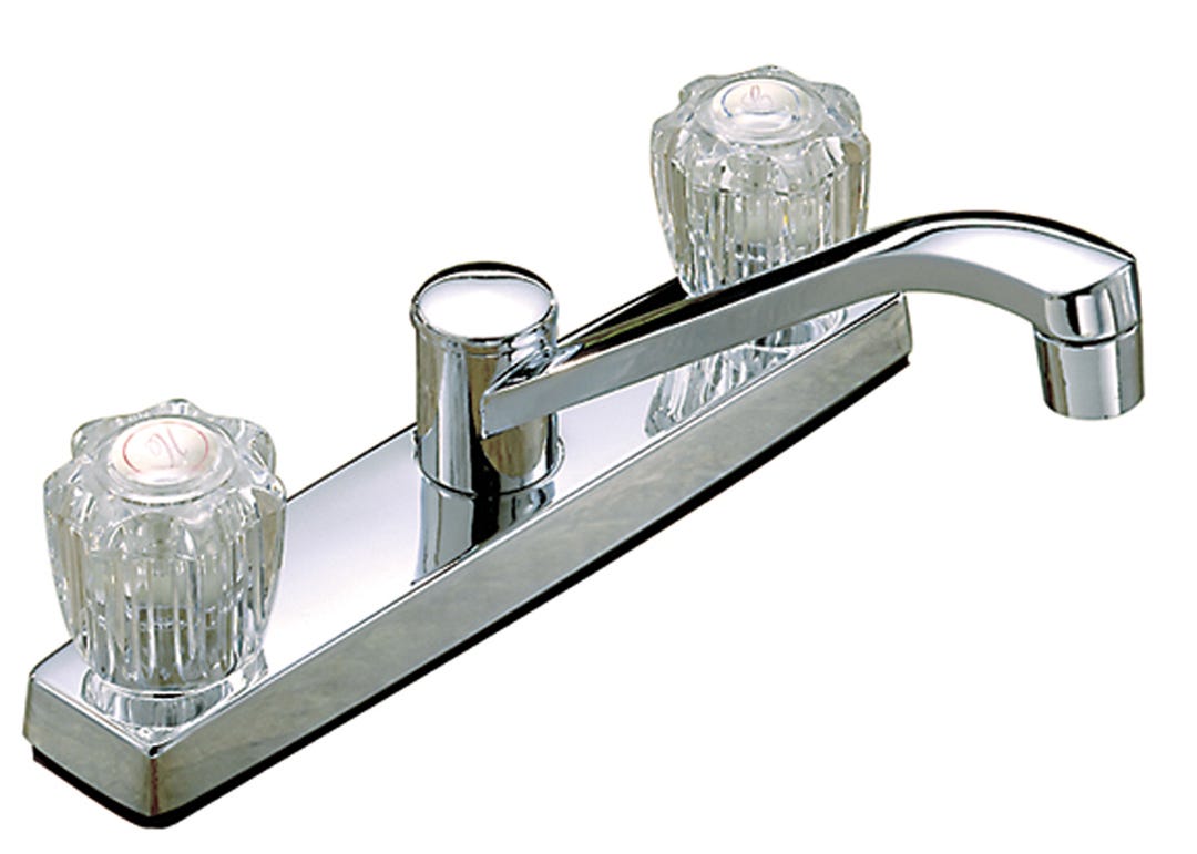 Kitchen faucet with 2 acrylic handles