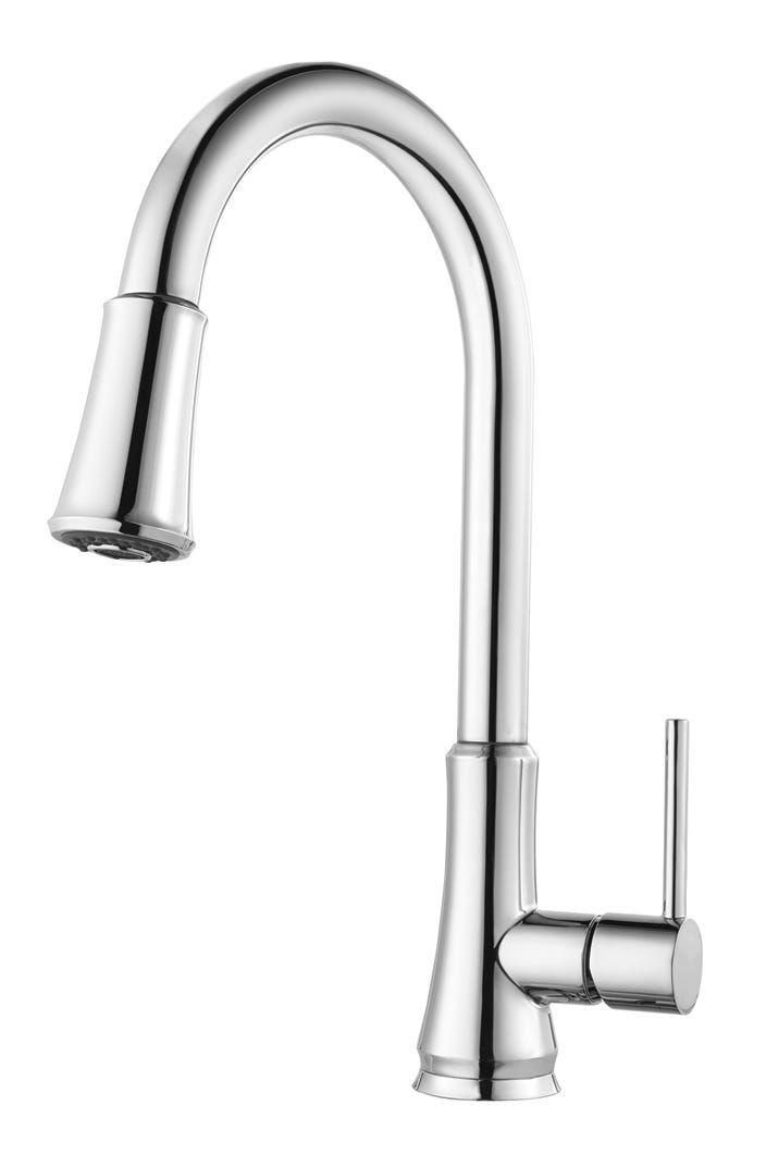 Single Handle Kitchen Faucet, Pull-Down Spray, Chrom