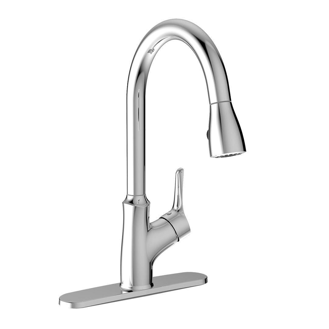 Kitchen Sink Faucet with Swivel Pull-Down Spout, Chrome
