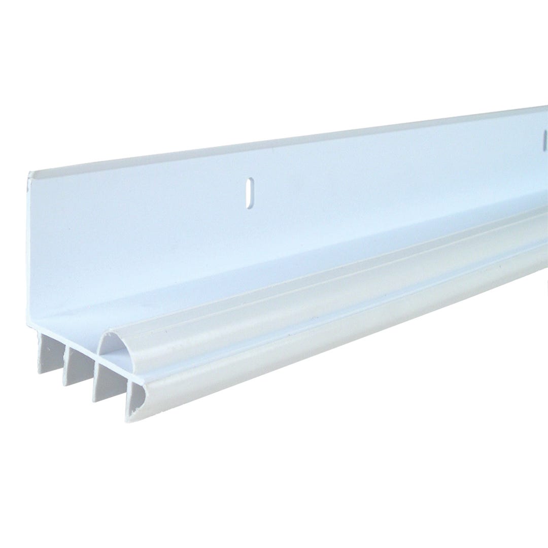 L-Shape White Door Bottom with Vinyl Fins