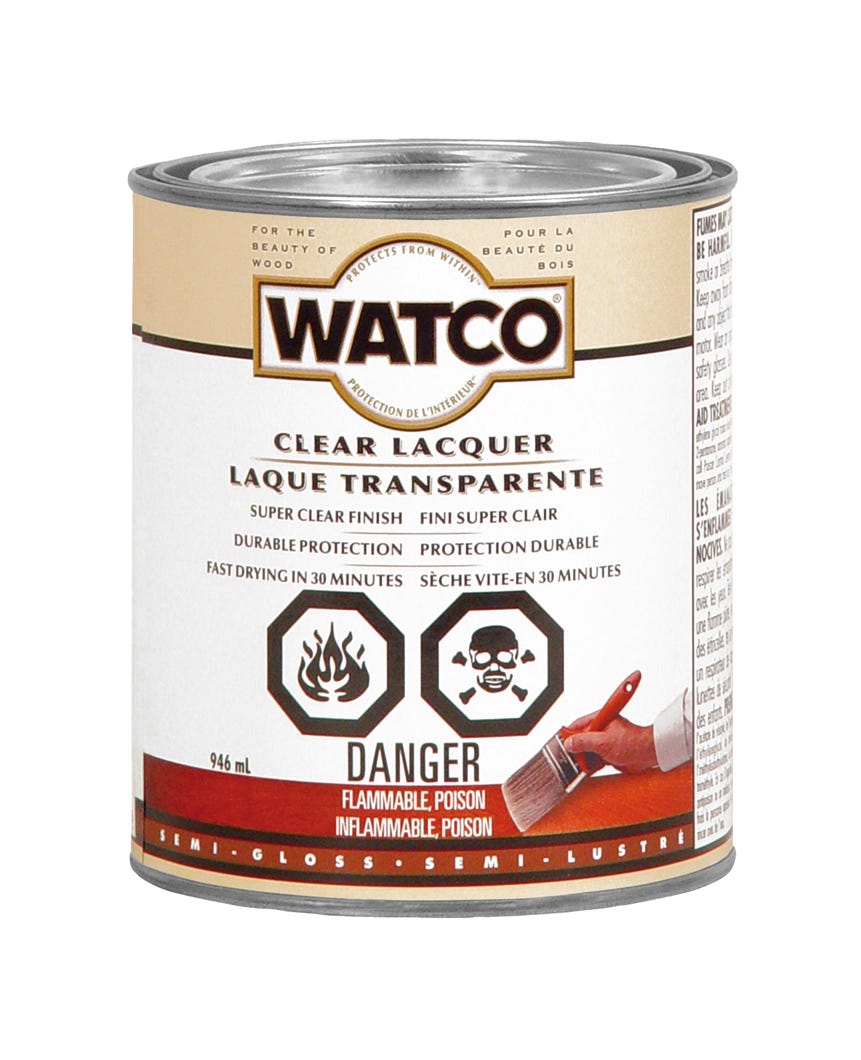 Lacquer Clear, Semi-Gloss, Clear, 946 ml
