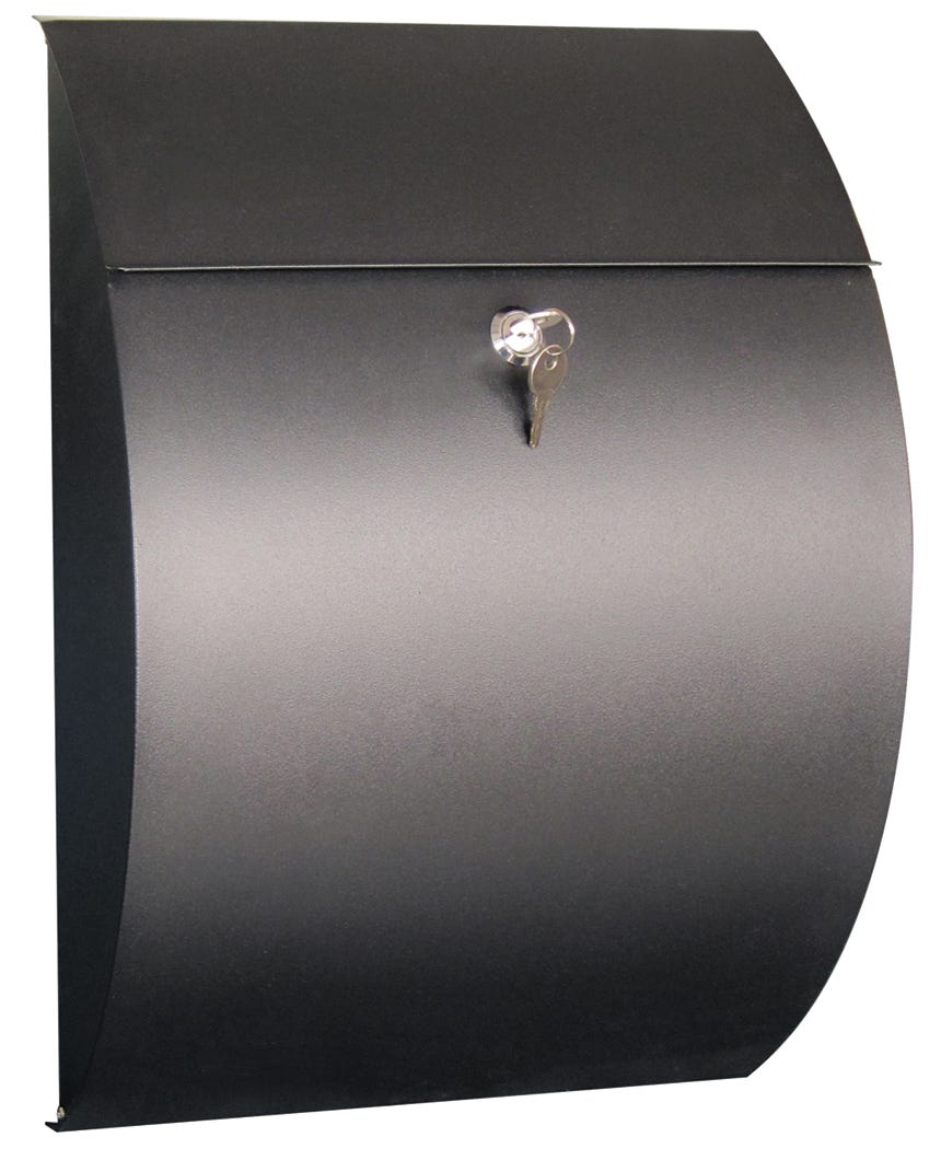 Large Locking Mailbox Galvanized Steel, Matte Black