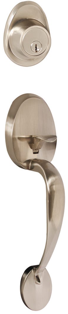 Latch door handle with key
