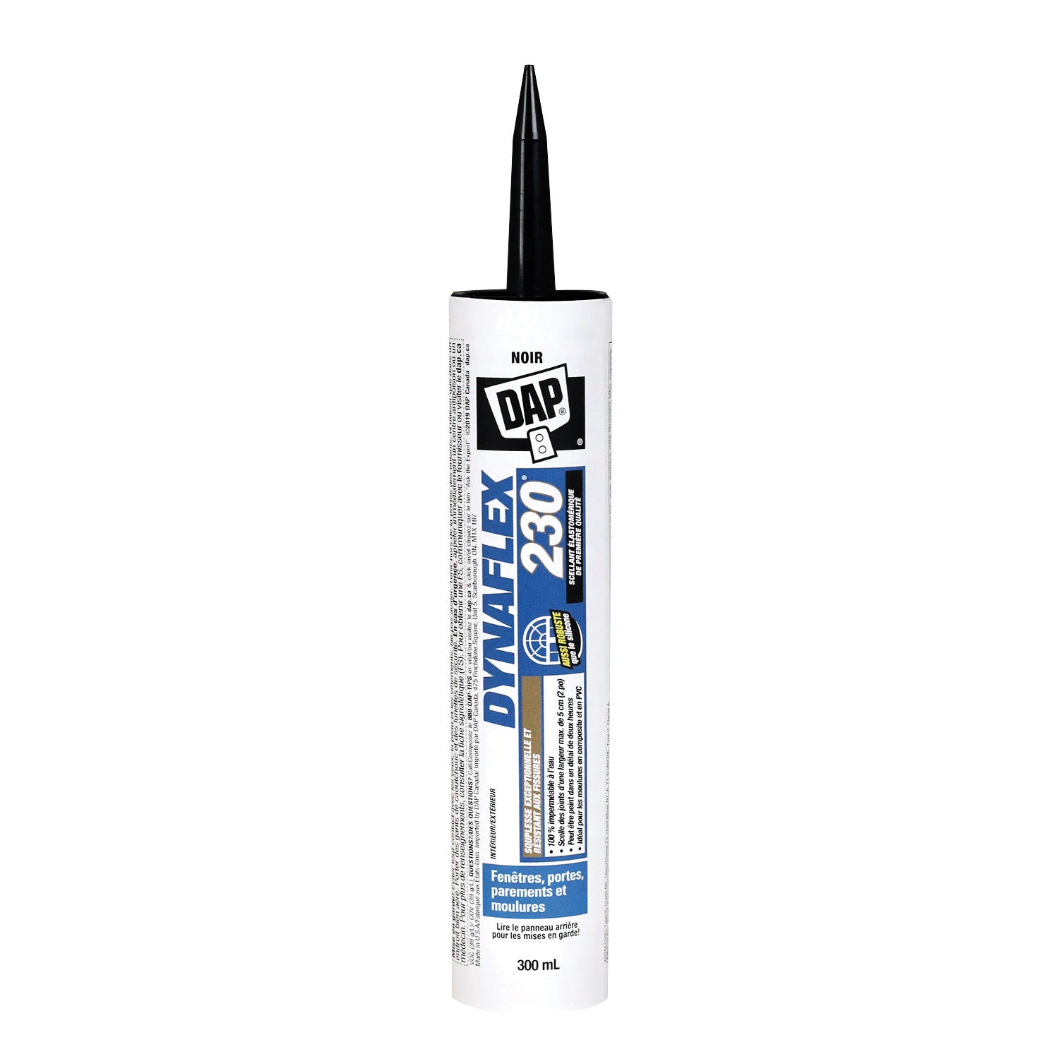 Latex based caulk for window, door and trim, 300 ml, black