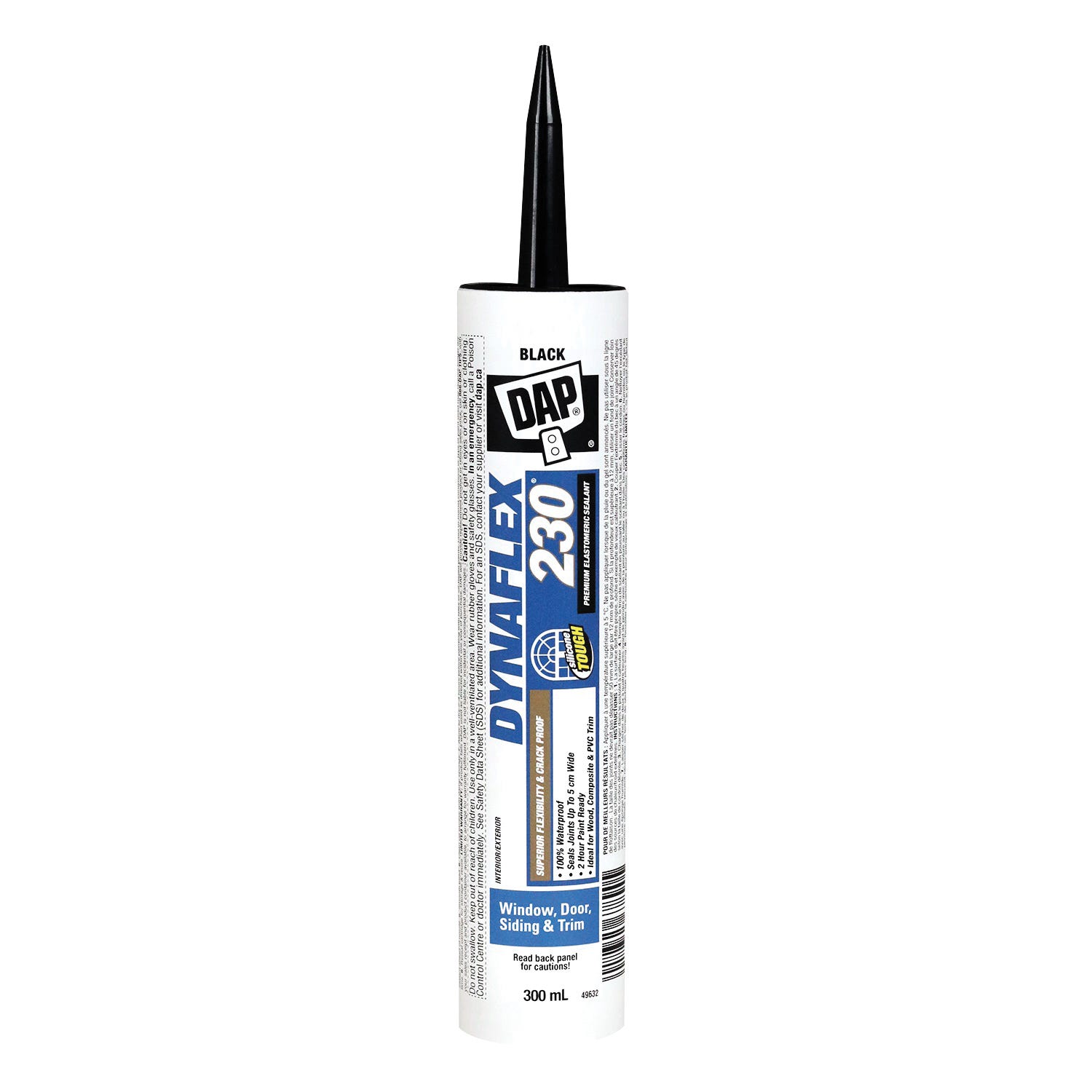 Latex based caulk for window, door and trim, 300 ml, black