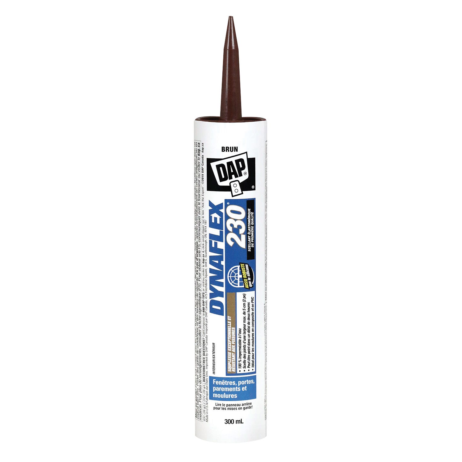 Latex based caulk for window, door and trim, 300 ml, brown