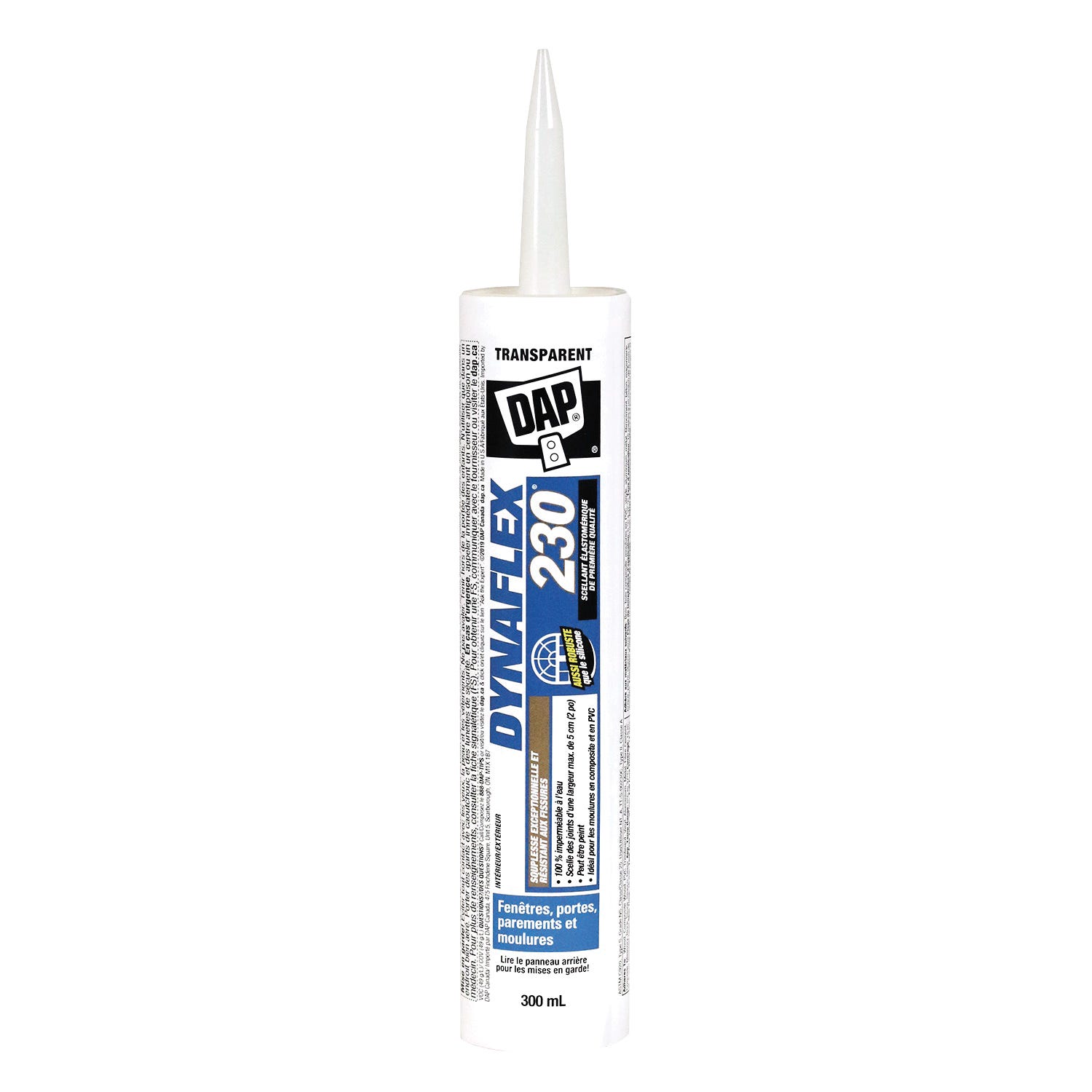 Latex based caulk for window, door and trim, 300 ml, clear
