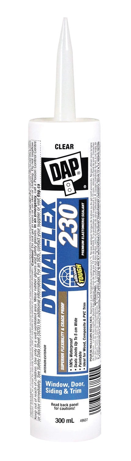 Latex based caulk for window, door and trim, 300 ml, clear