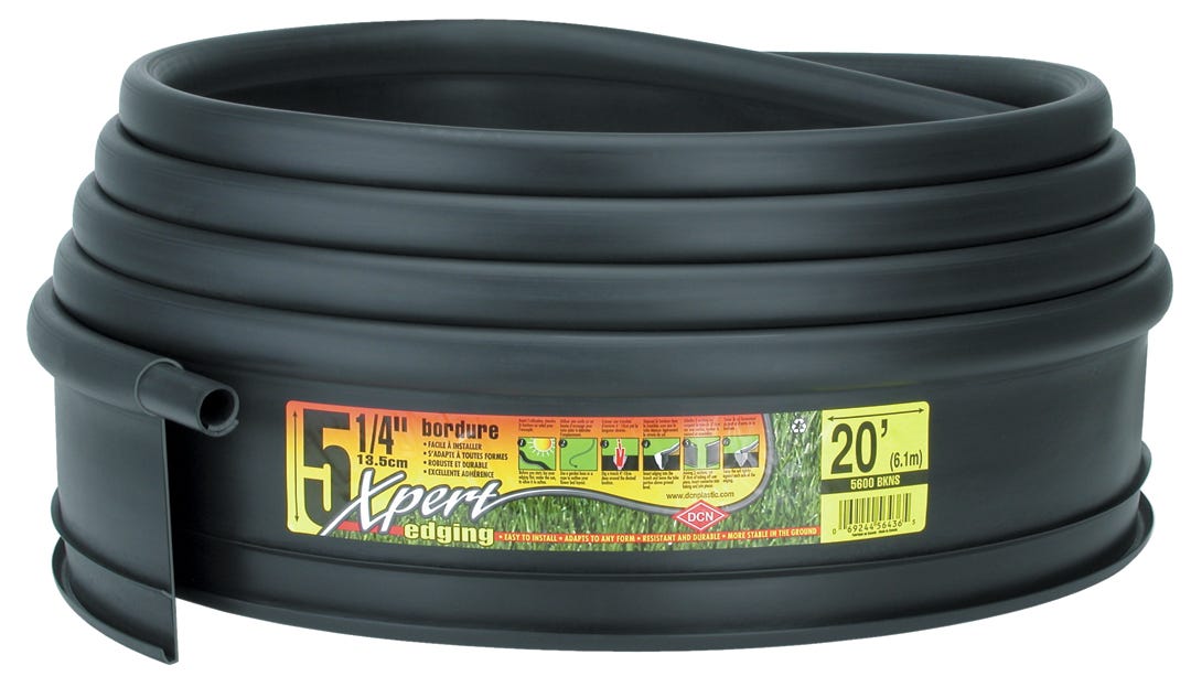 Xpert Lawn Edging, 5 1/4-in. X 20', Black
