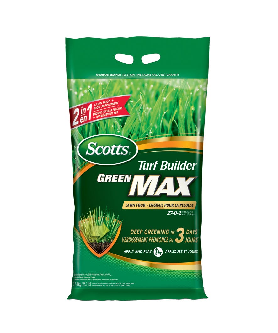 Scotts Green Max Lawn Food 27-0-2 with 5% Iron