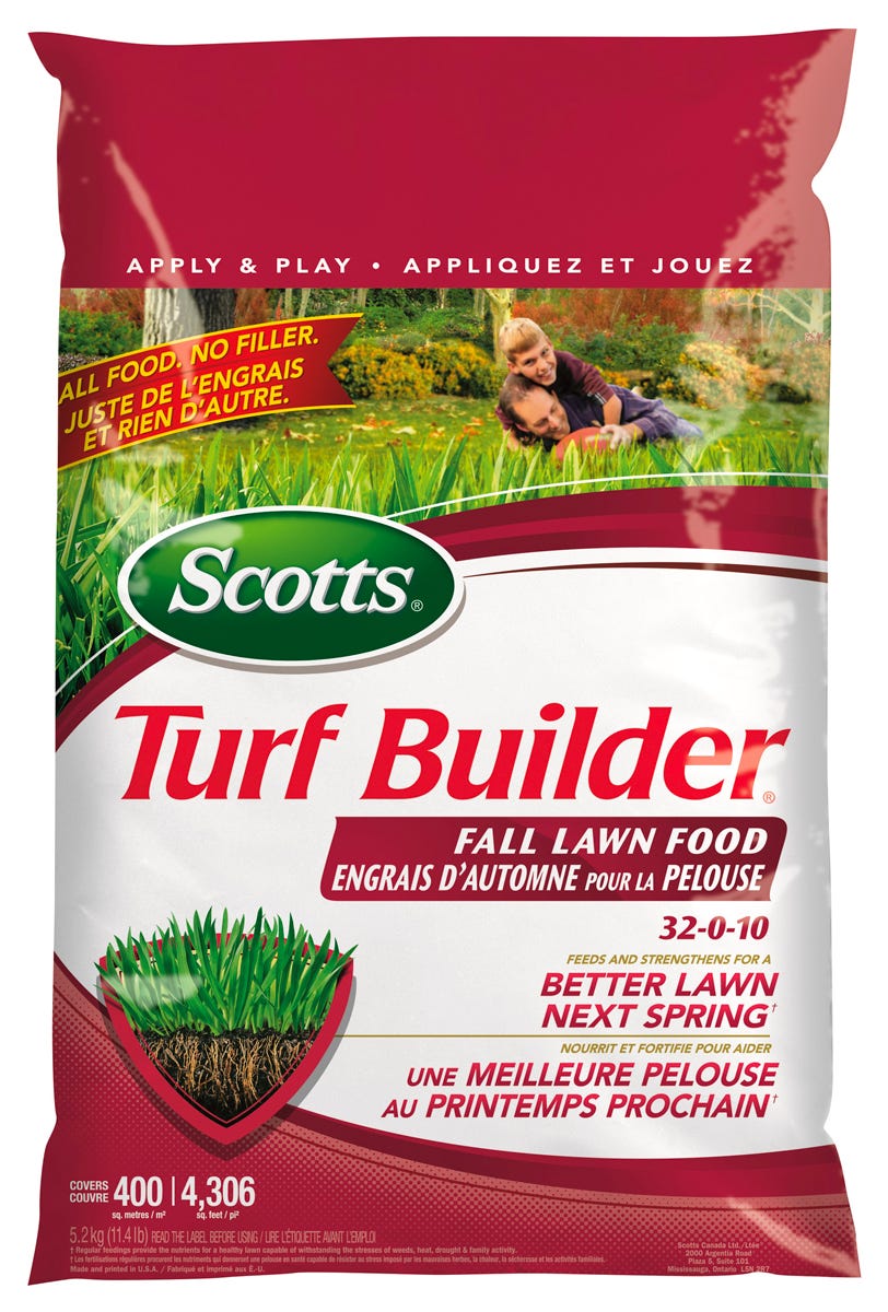 SCOTTS Turf Builder fall lawn fertilizer, 32-0-10