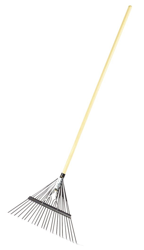 Lynx 22-Tine Spring-Loaded Lawn Rake, Steel, 59-in.
