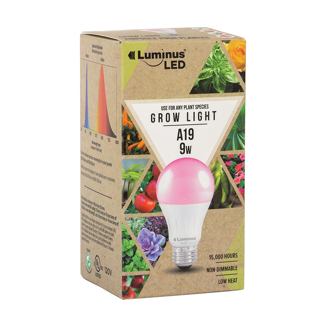 LED Plant Bulb, A19, 9W