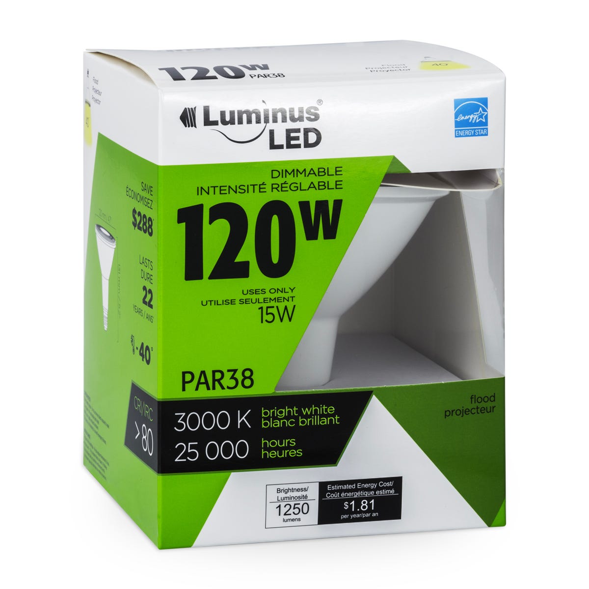 PAR38 LED Bulb, 15W, 3000K