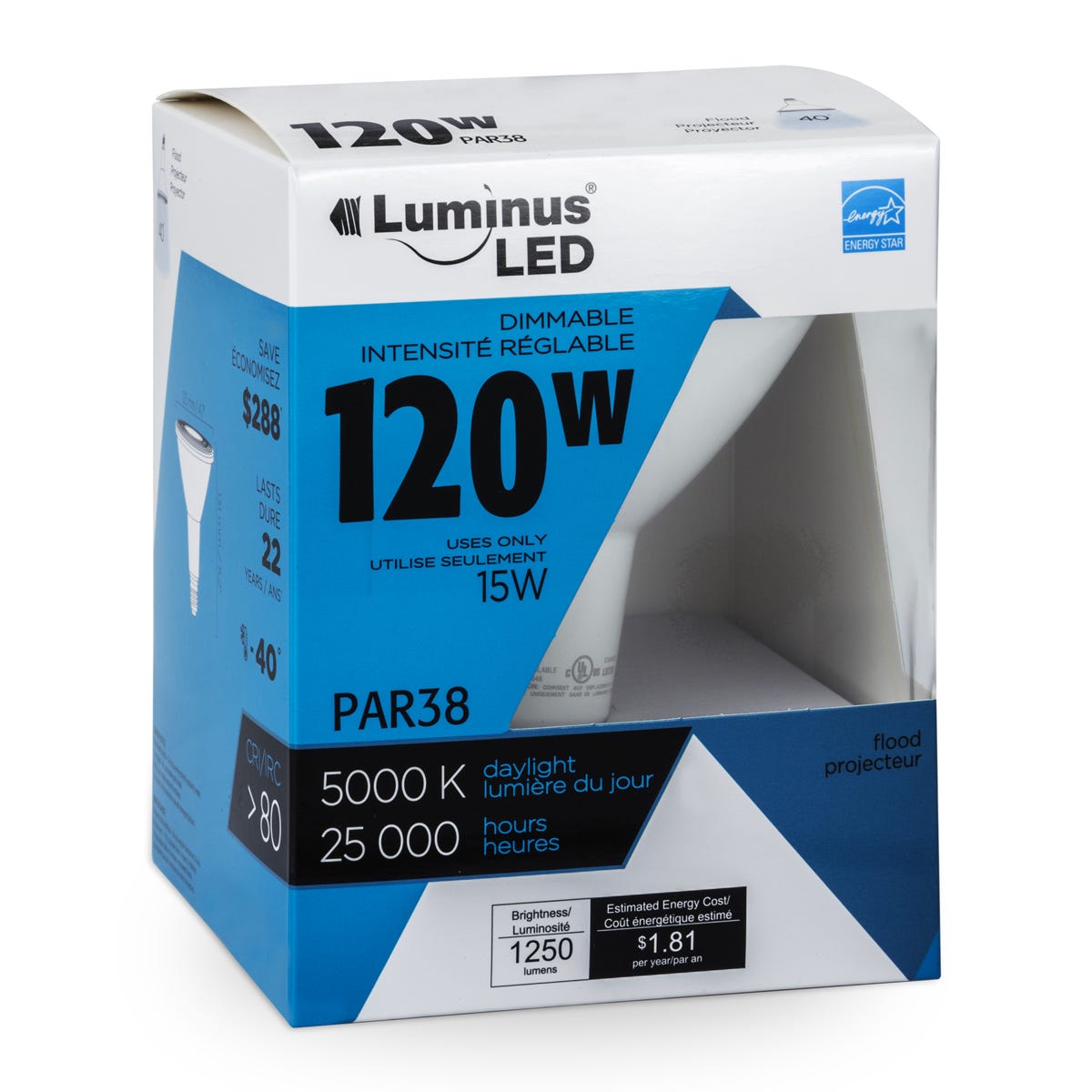 PAR38 LED Bulb, 15W, 5000K