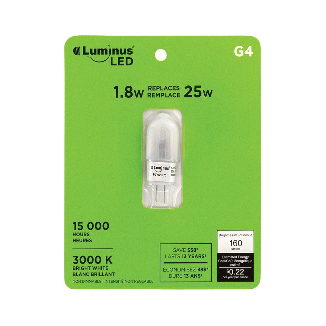 G4 LED Bulb, 1.8W, 3000K