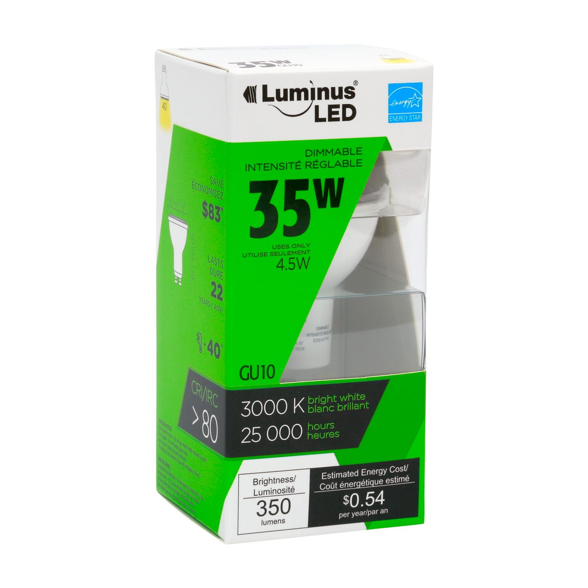 LED Bulb, GU10, 4.5W, 3000K