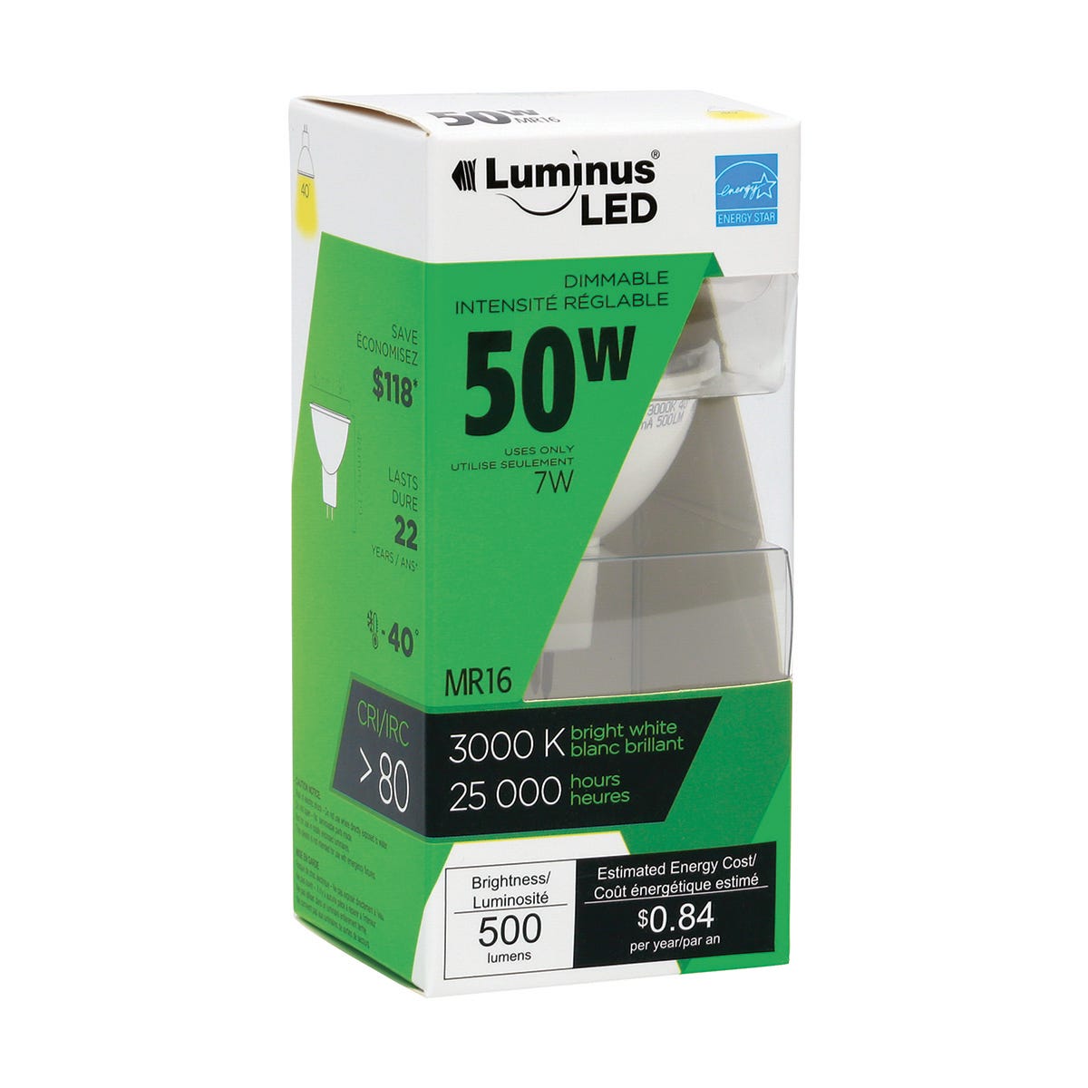 MR16 LED Bulb, 7W, 3000K