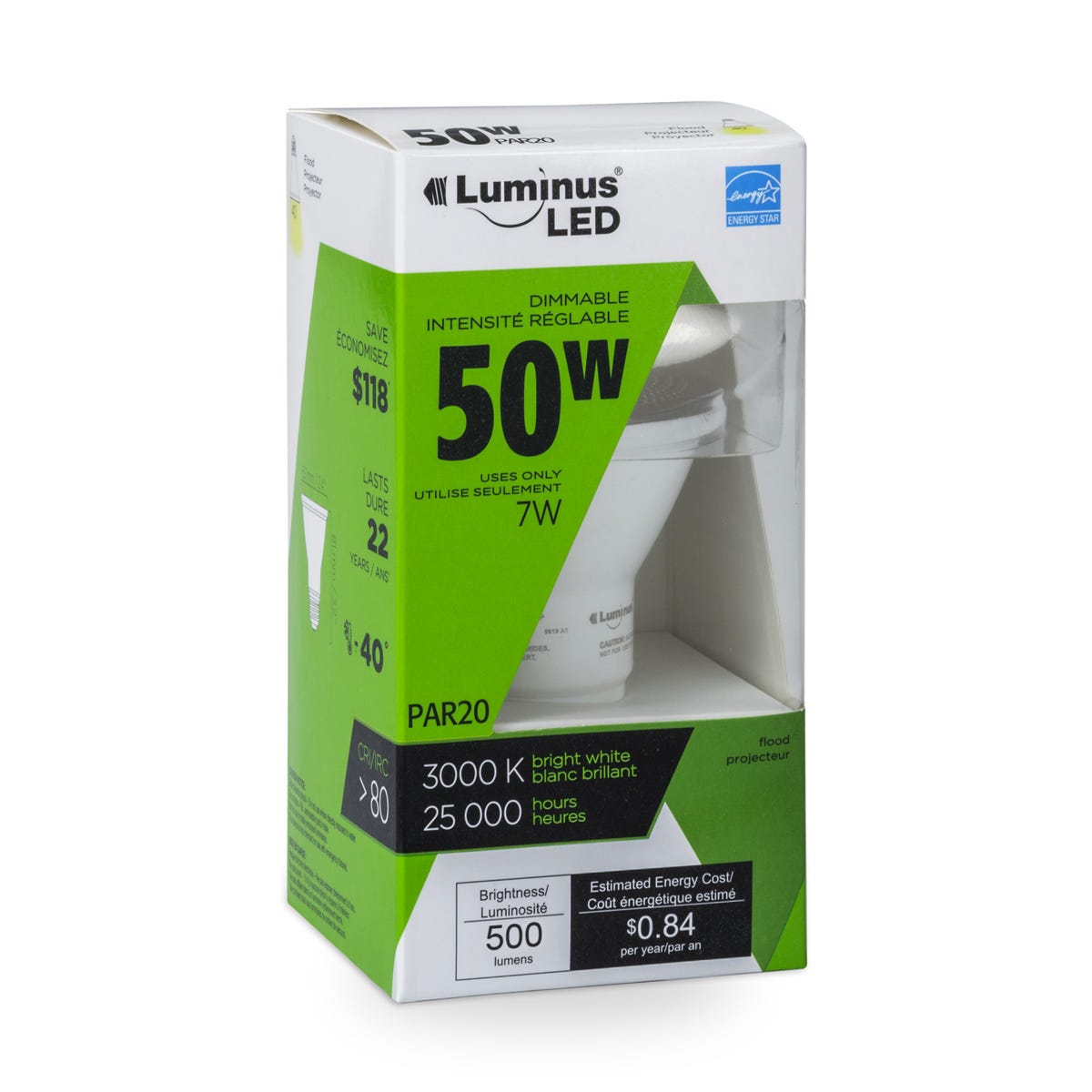 PAR20 LED Bulb, 7W, 3000K