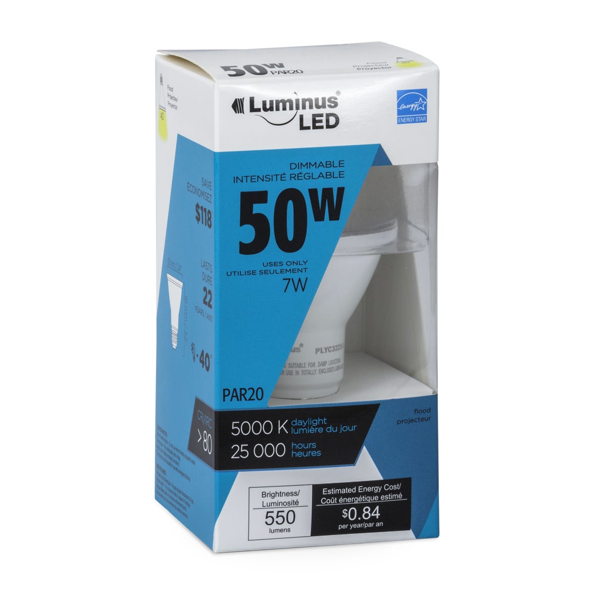PAR20 LED Bulb, 7W, 5000K