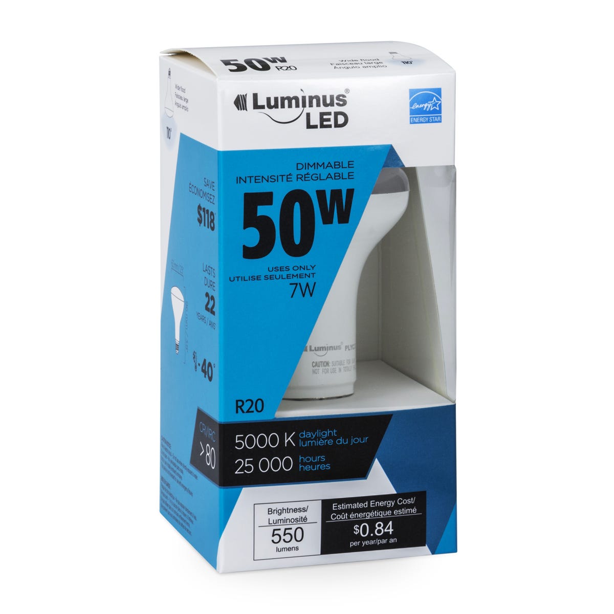 R20 LED Bulb, 7W, 5000K