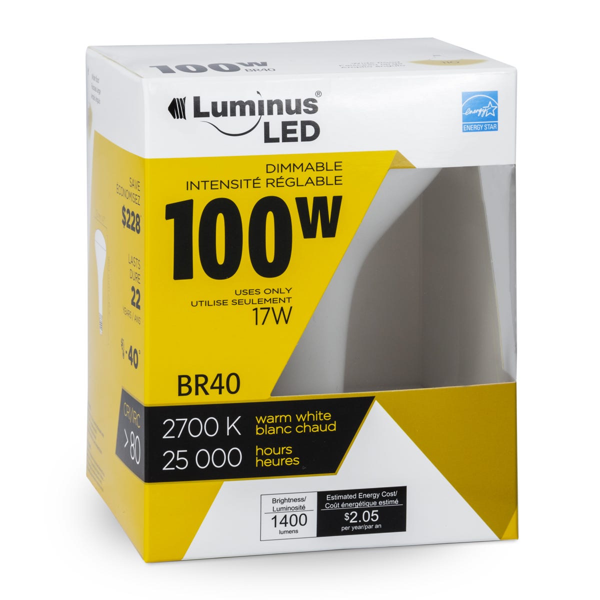 BR40 LED Bulb, 17W, 2700K