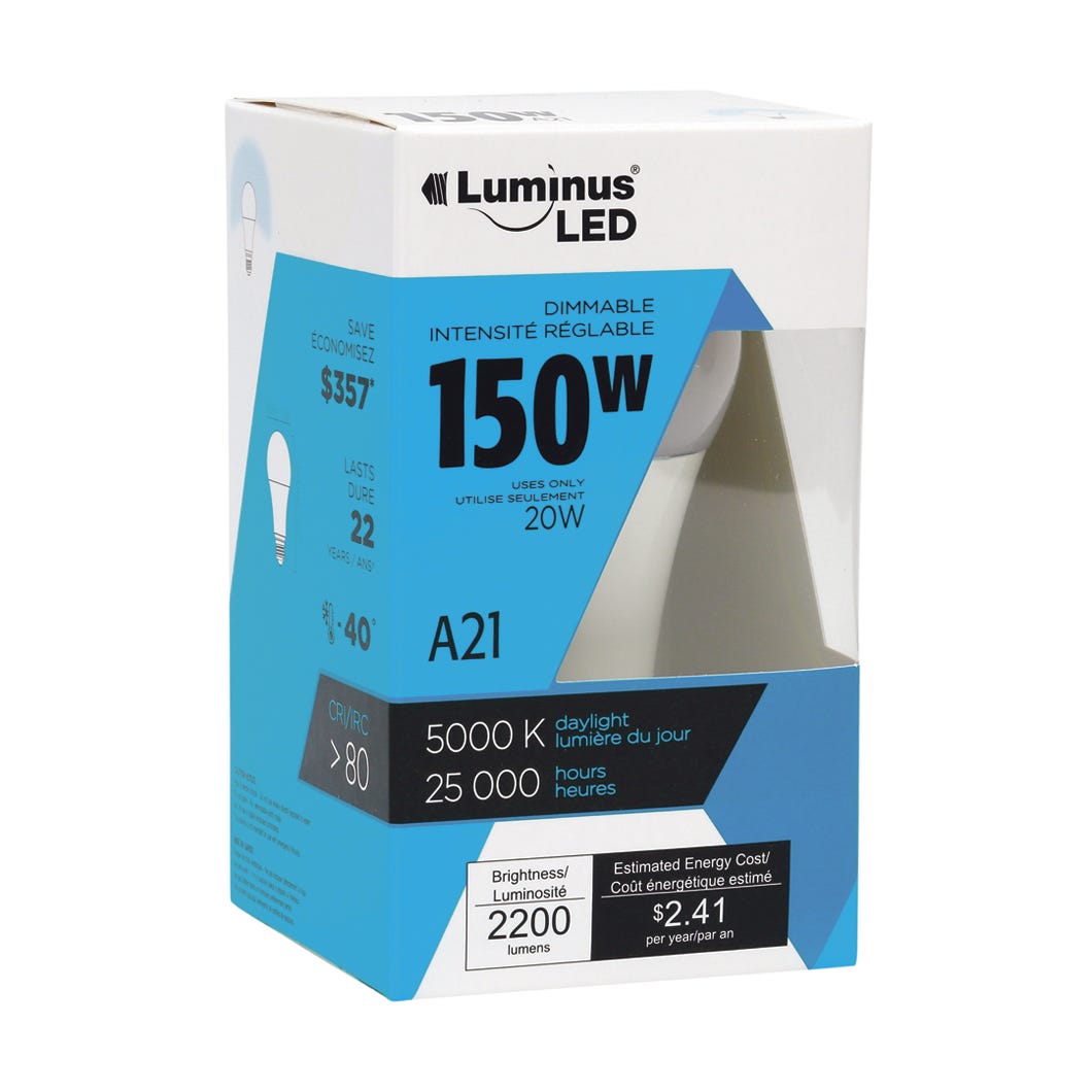 LED Bulb, A21, 20W, 5000K