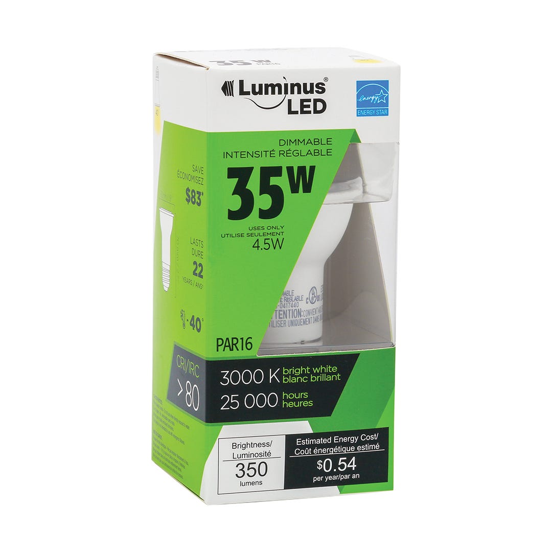 PAR16 LED Bulb, 4.5W, 3000K