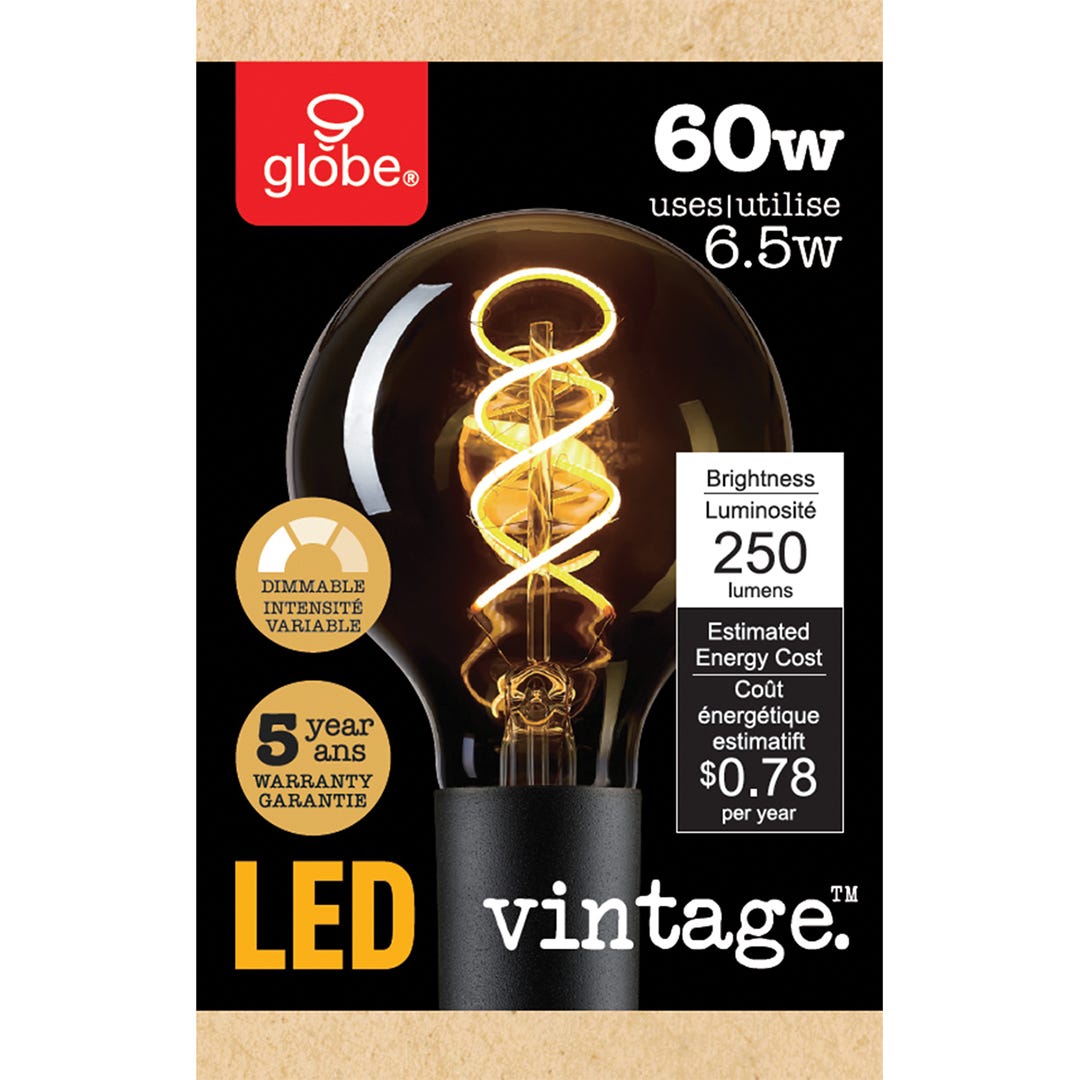 LED Bulb, G25, 6.5W, 2000K