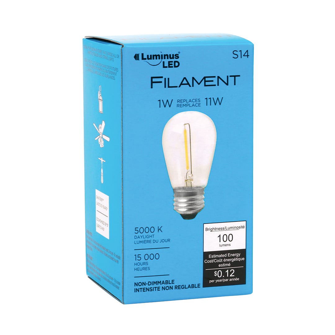 LED Bulb, S14, 1W, 5000K
