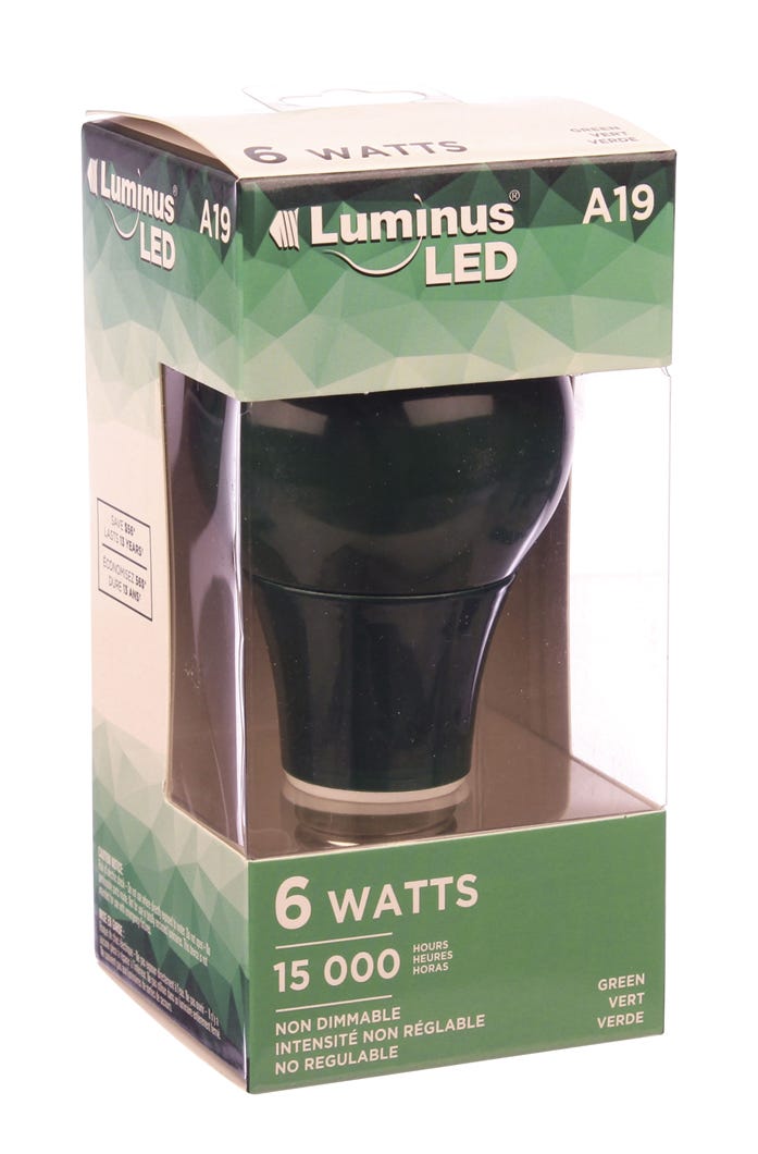 LED Bulb, A19, 6W, green