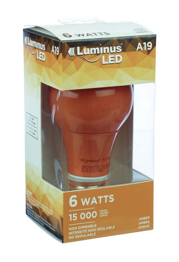LED Bulb, A19, 6W, orange