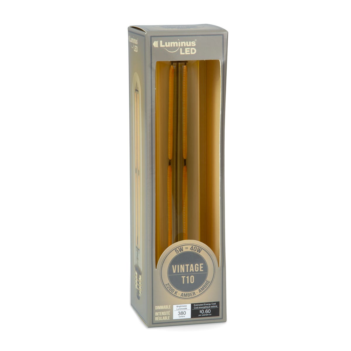 Vintage LED Bulb, T10, 5W, 2200K