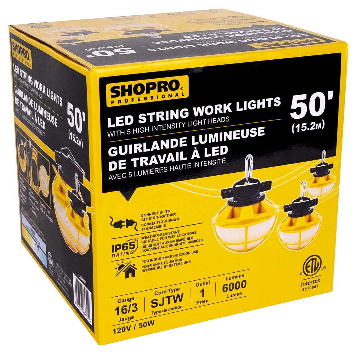 Led String Work Lights, 50-ft.