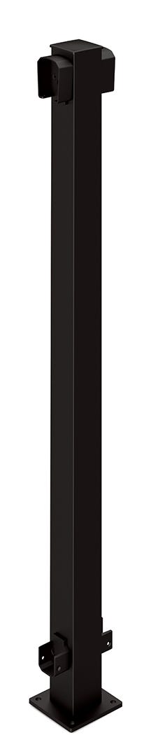 Line Post for Aluminum Outdoor Railing Section, 43-in.