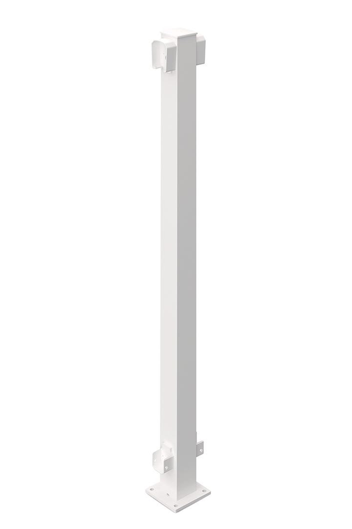 Line Post for Aluminum Outdoor Railing Section, 43-in.