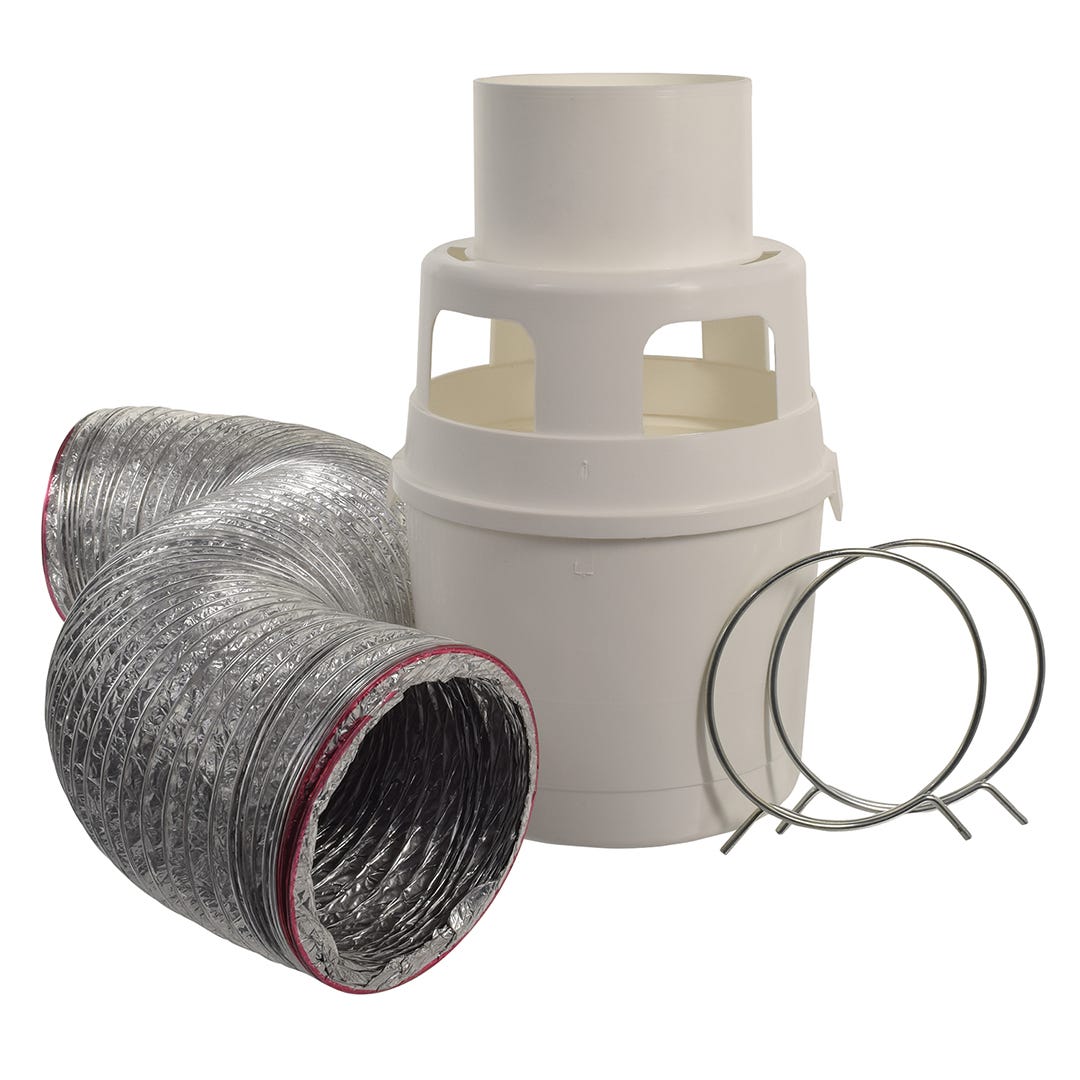 Lint Trap Kit for Indoor Dryer Venting - Flexible Metallic Duct
