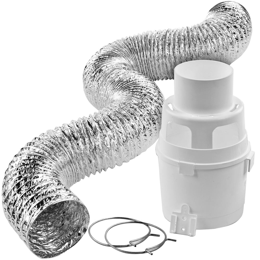 Lint Trap Kit for Indoor Dryer Venting - Flexible Metallic Duct