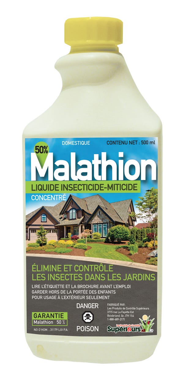 Concentrated insecticide-Miticide Liquid, 50% Malathion, 500 ml