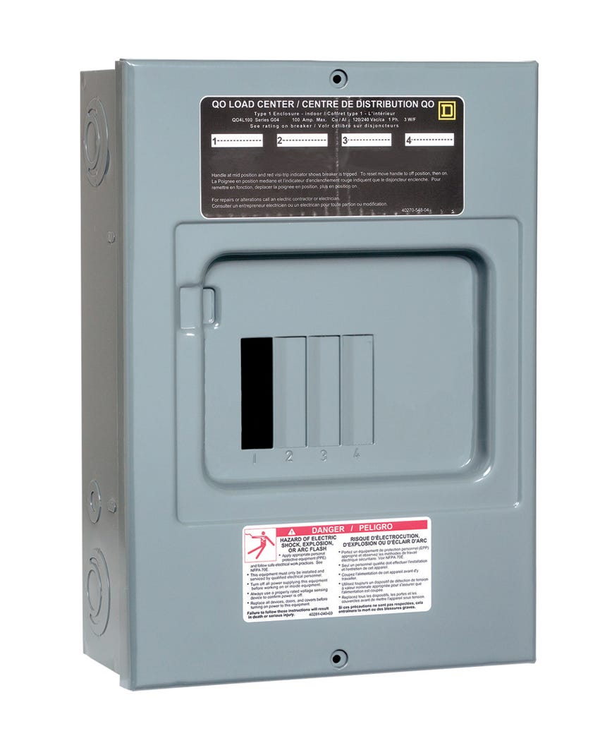 Load center with 4 spces