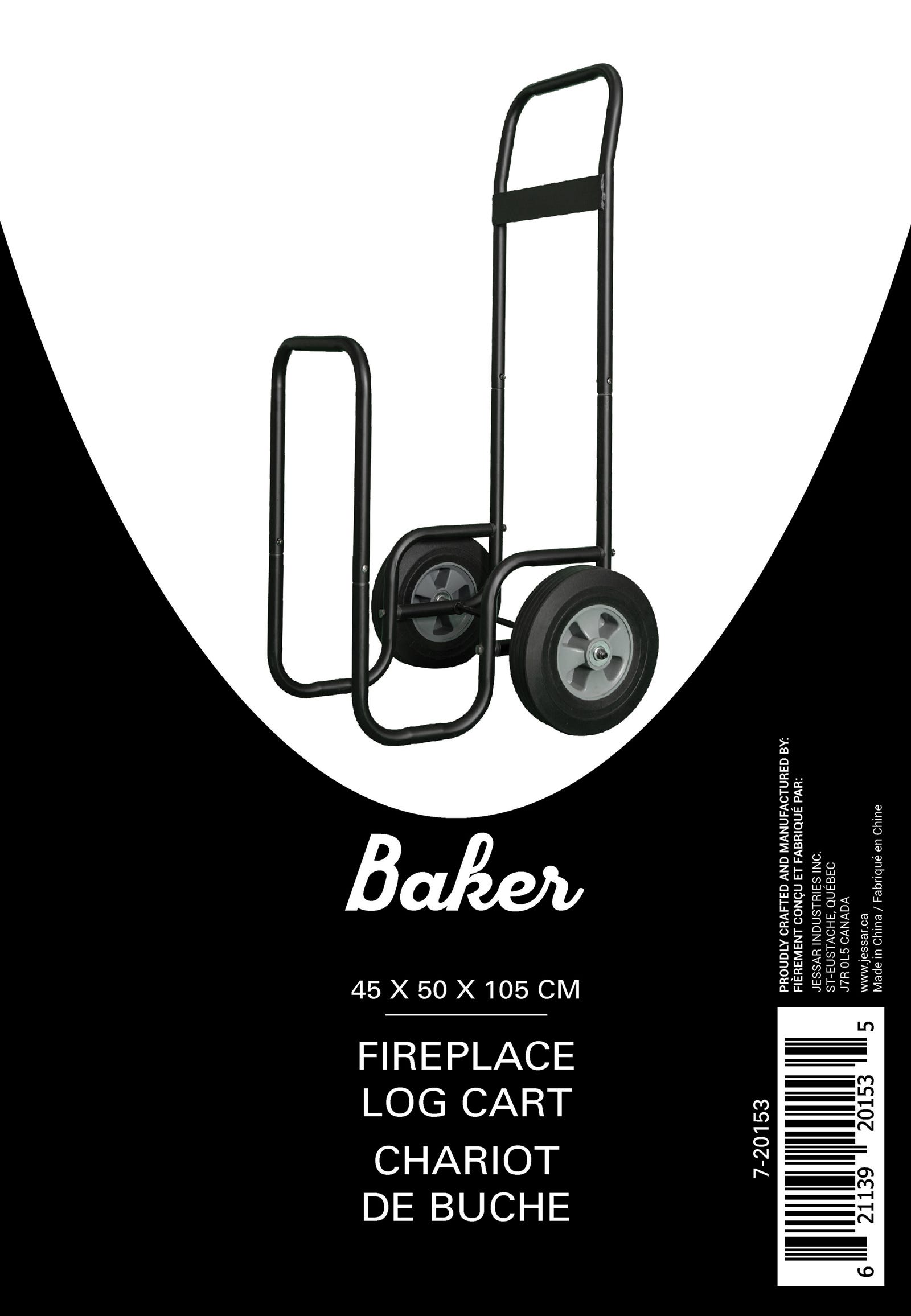 Fireplace Log Rack ”Baker” 48.75-in. X 48-in. X 13.375-in., Black