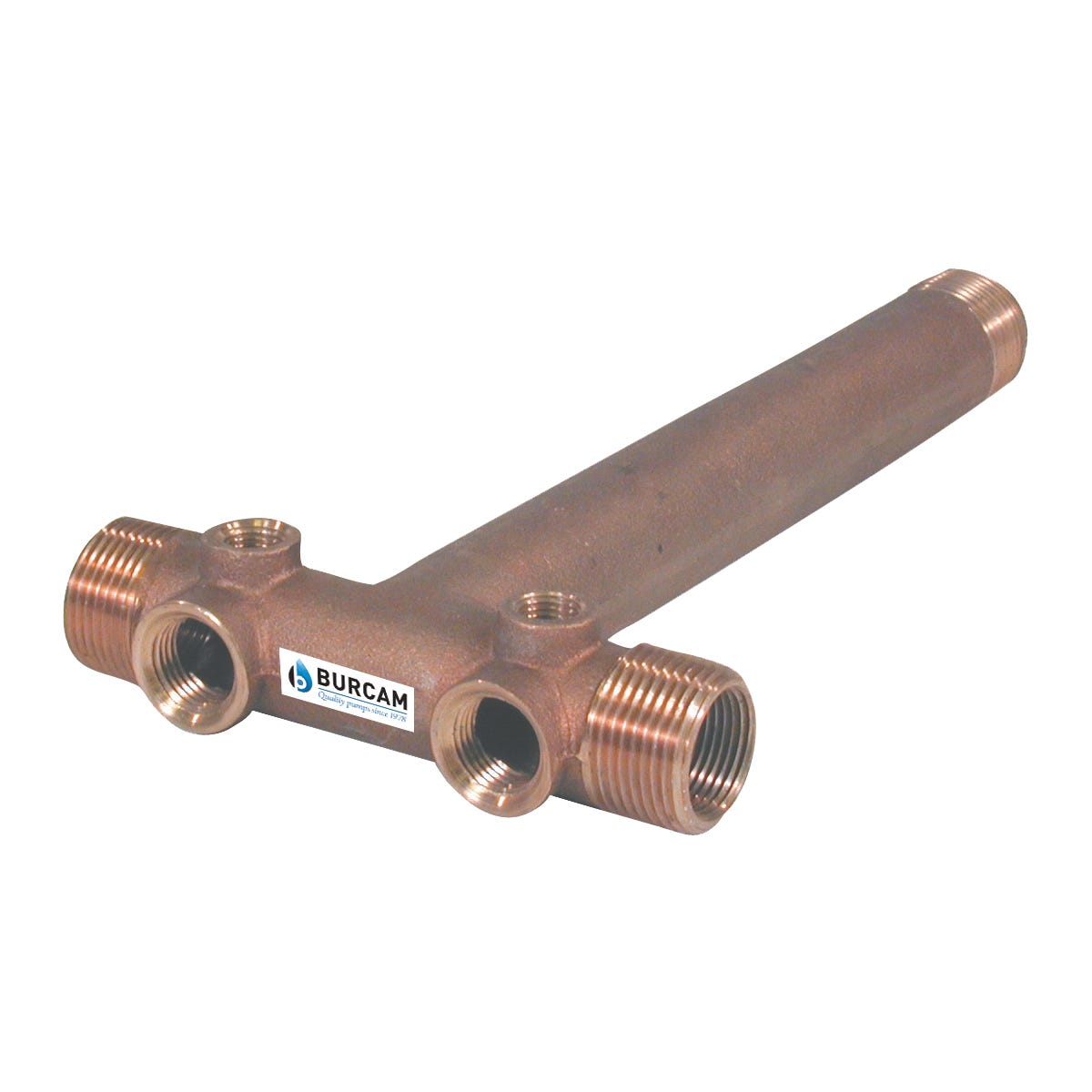 Long T, 1-in. M, NPT or 3/4-in. F, NPT, Brass
