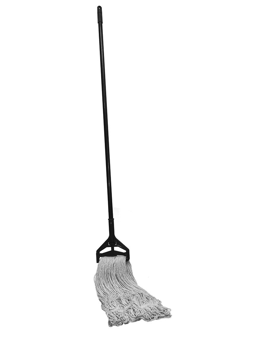 Looped cotton mop with steel handle