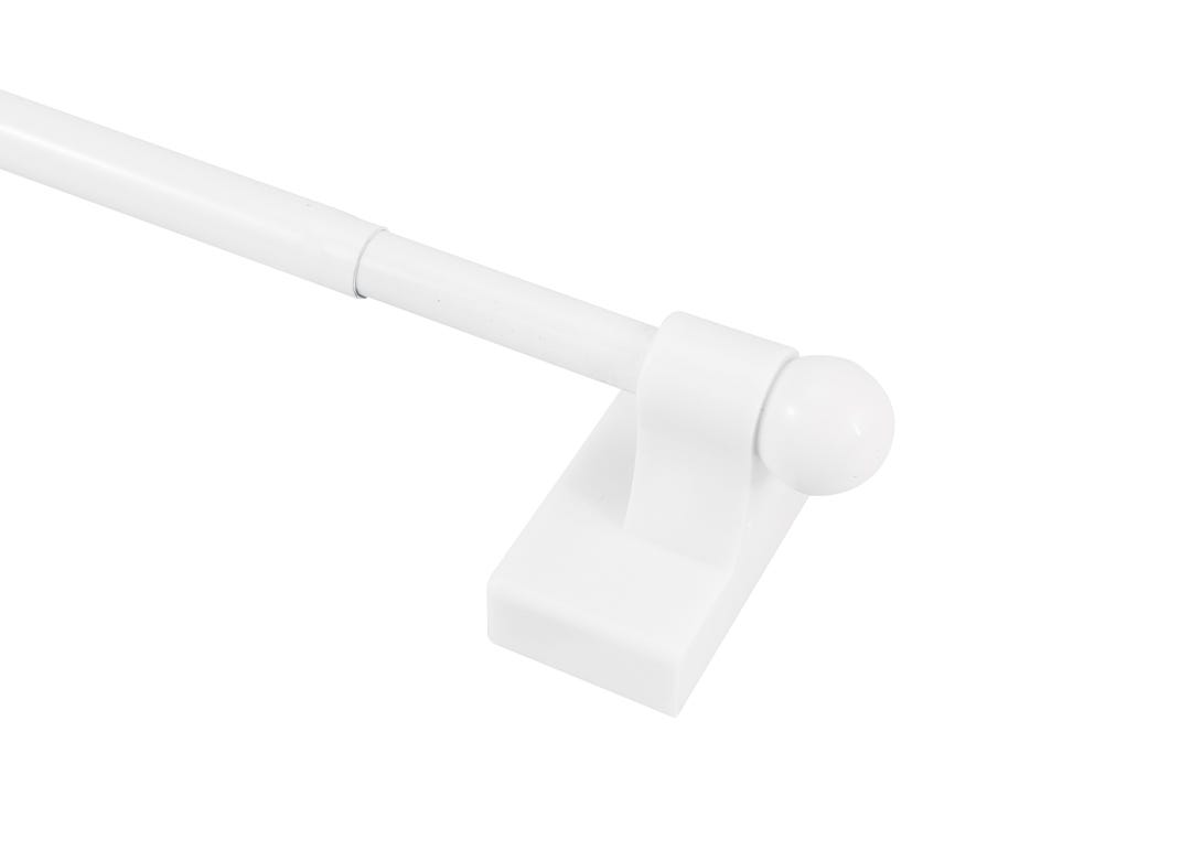 Magnetic Curtain Rod, 17-in. to 30-in., White